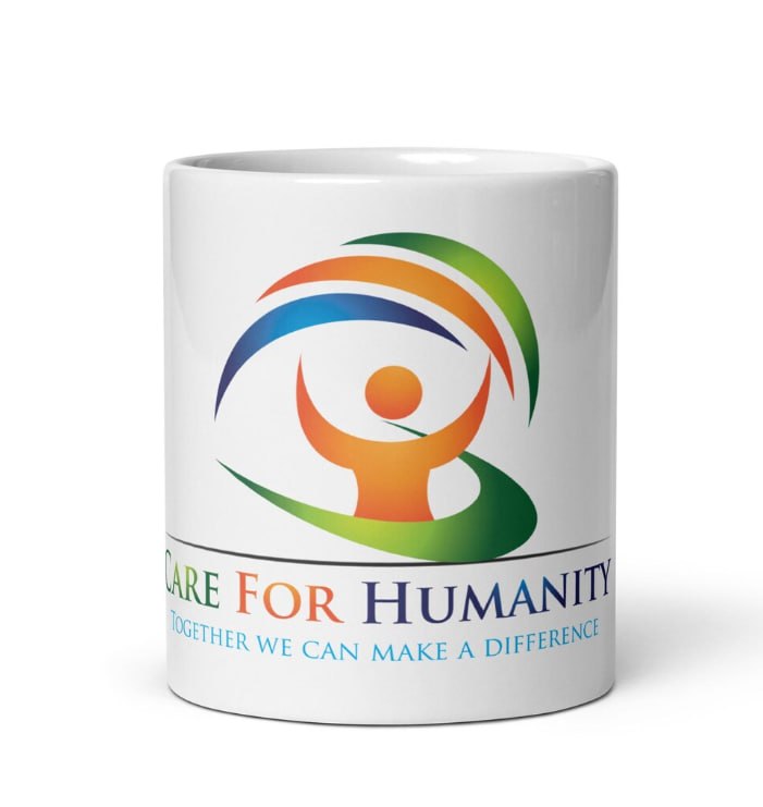 Care For Humanity branded merchandise mug